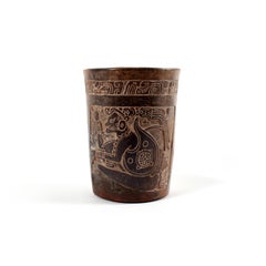 Central American Mayan Terracotta Cylindrical Vessel