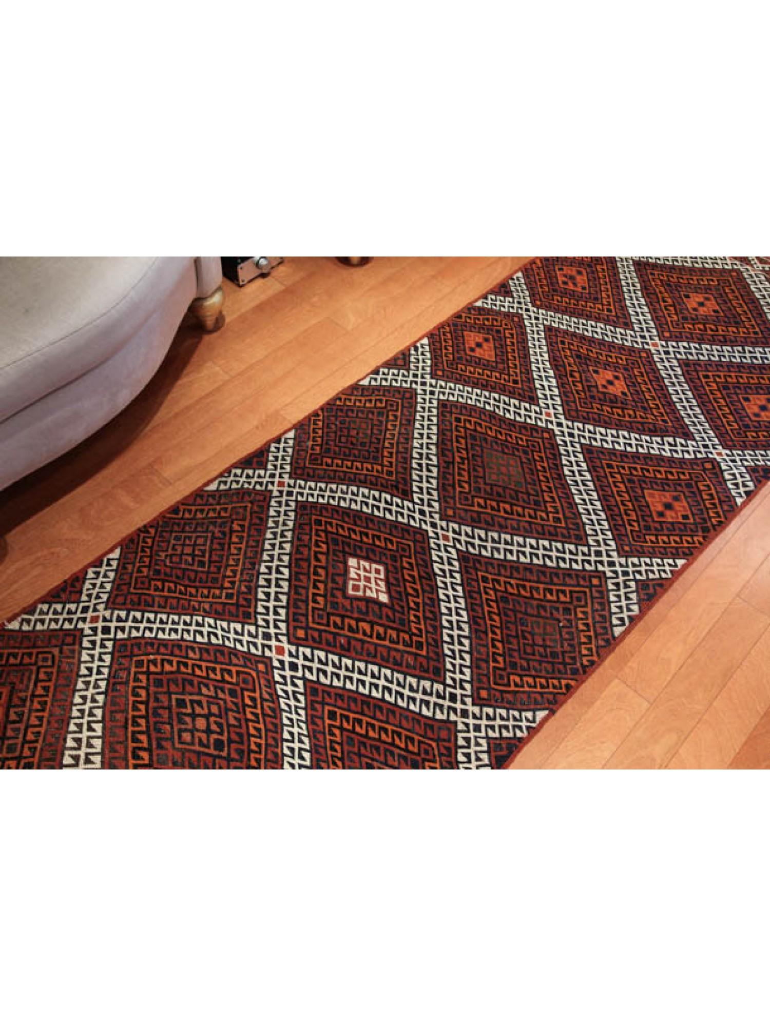 Hand-Knotted Central Anatolian Old Runner Kilim, Wool Rug Vintage Turkish Carpet For Sale