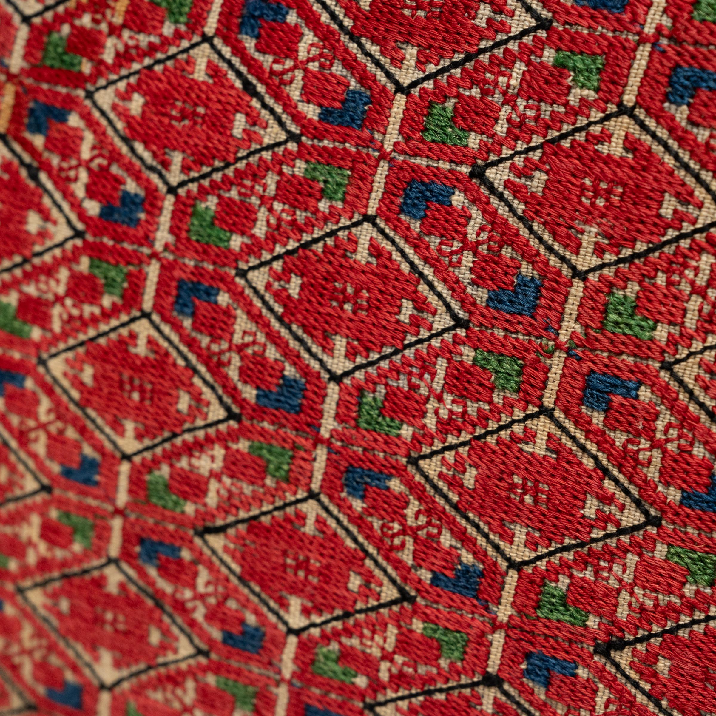 American Central Asian Embroidery Throw Pillow For Sale