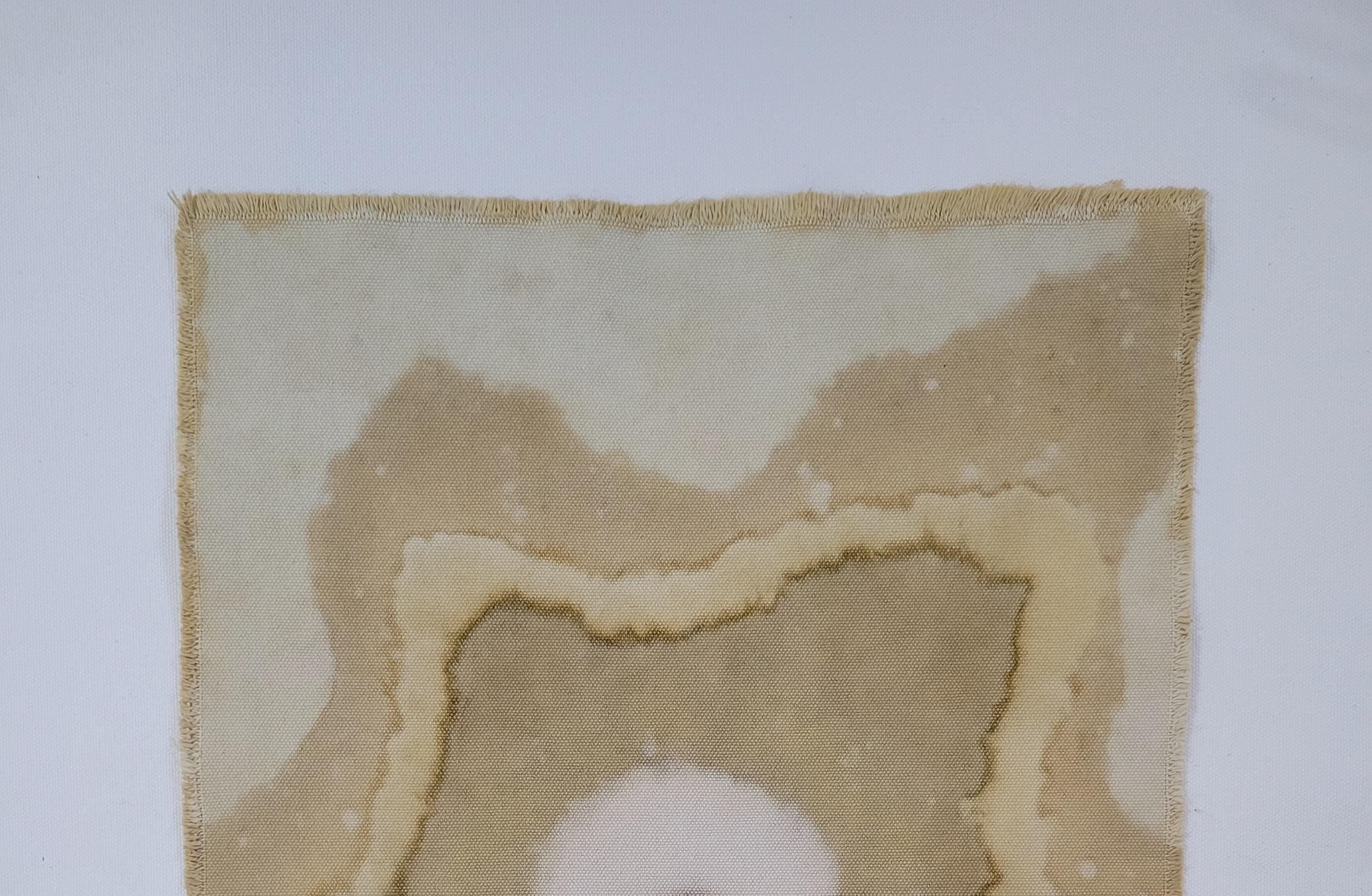 Moderno CENTRAL ENERGY (16) – Plant-Dyed Botanical Art on Cotton Canvas in vendita