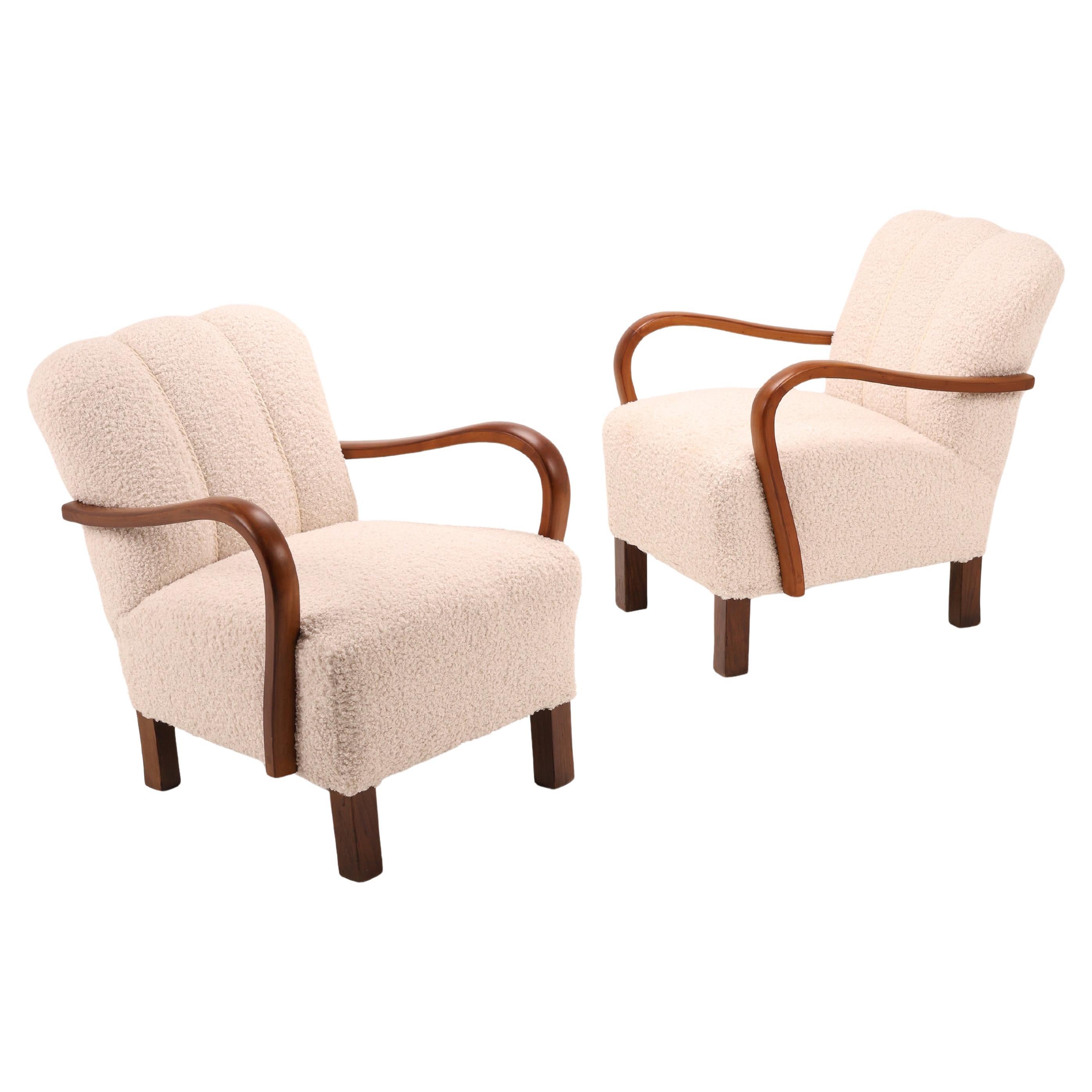 Fauteuil Art déco d'Europe centrale en Beeche et Oak, vers 1930