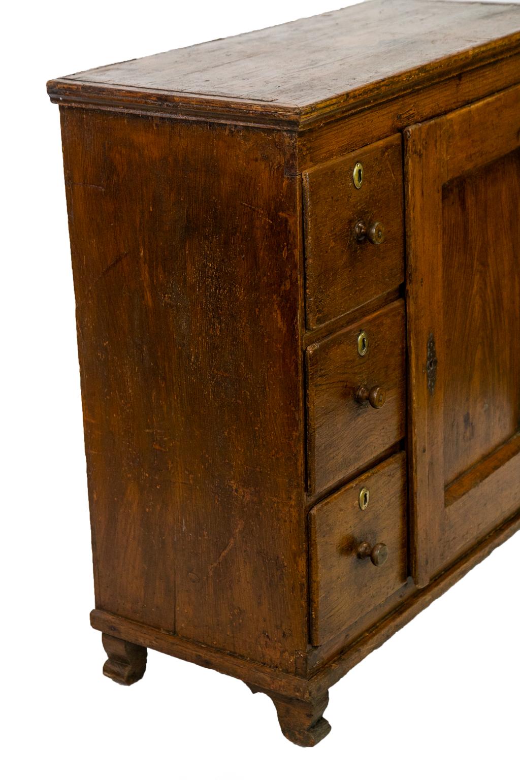 Mid-19th Century Central European Faux Painted Cupboard For Sale
