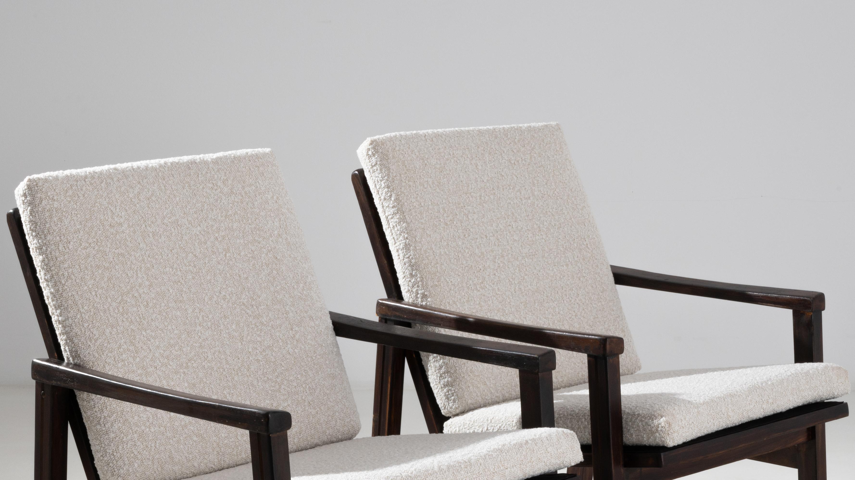 Central European Mid-Century Modern Armchairs, A Pair For Sale 4