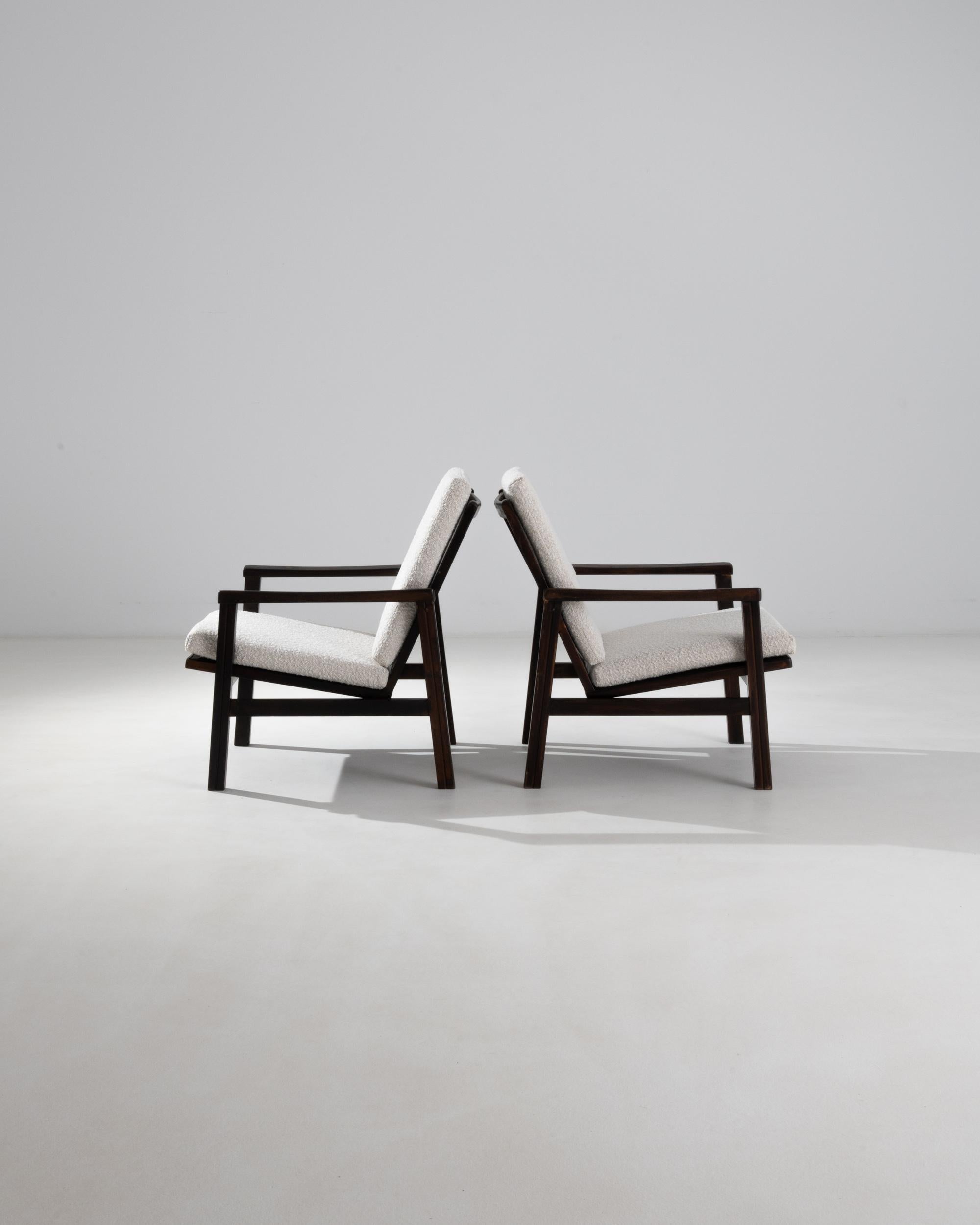 20th Century Central European Mid-Century Modern Armchairs, A Pair For Sale