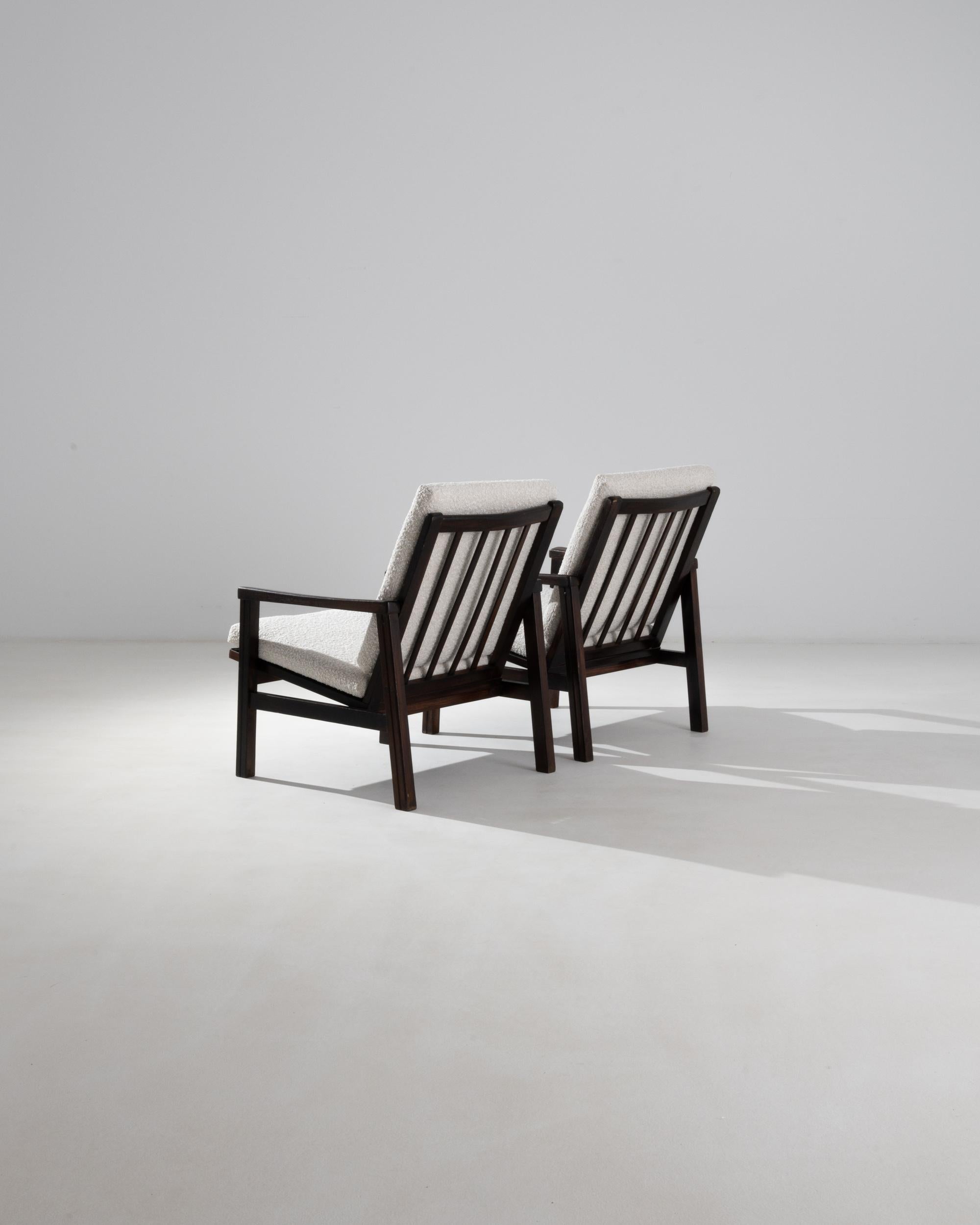 Central European Mid-Century Modern Armchairs, A Pair For Sale 1