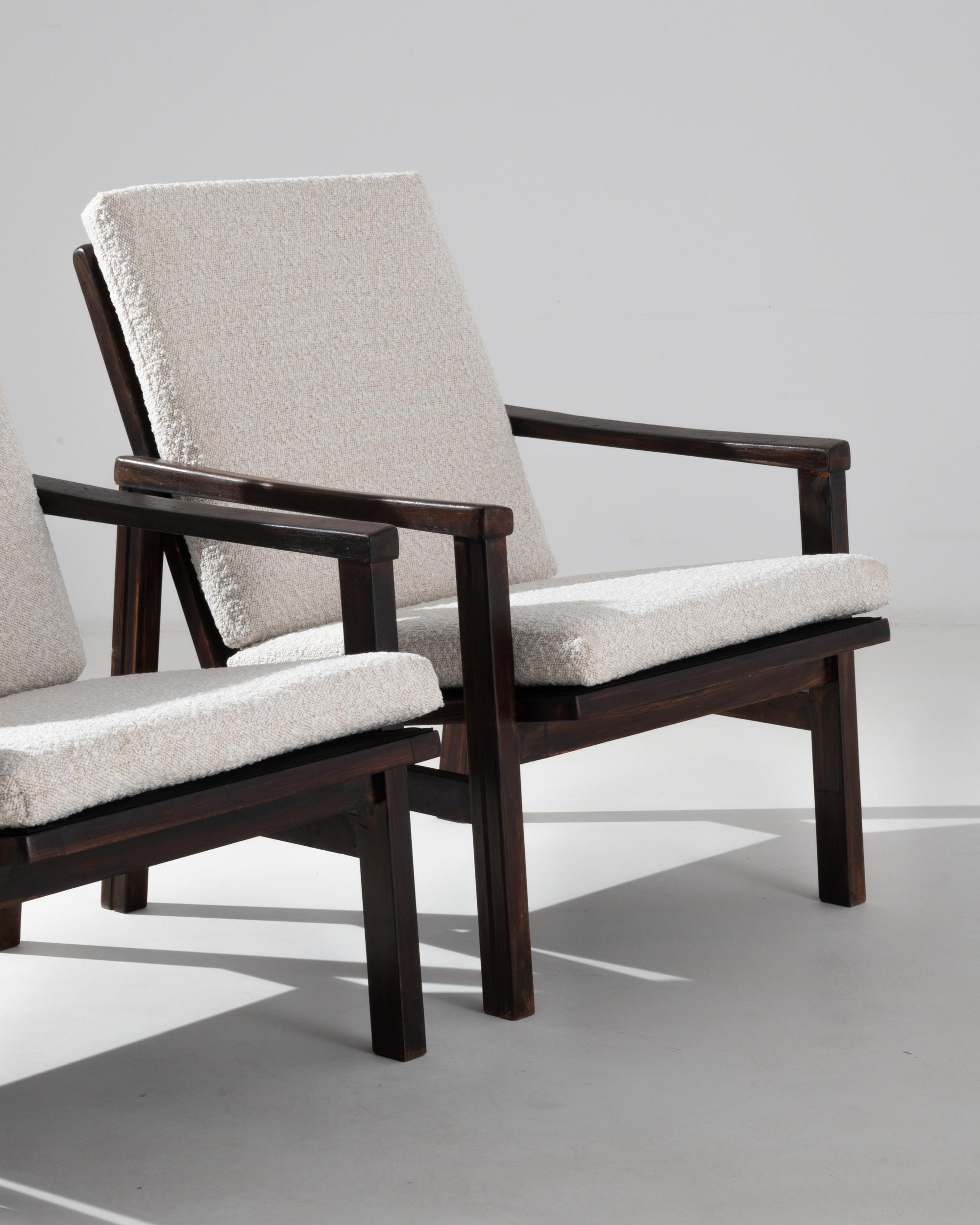 Central European Mid-Century Modern Armchairs, A Pair For Sale 3