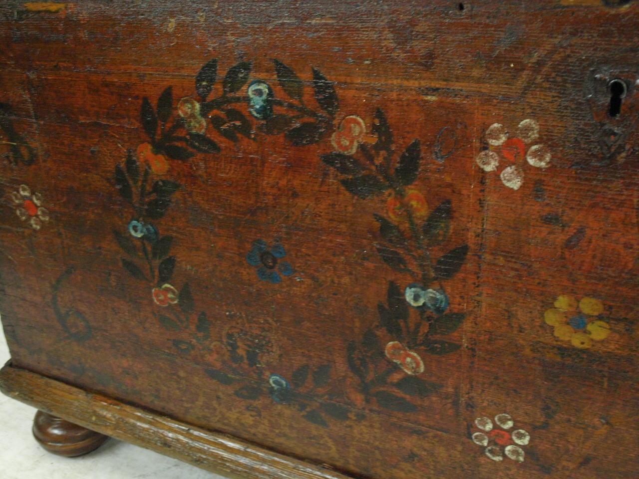 Central European Painted Blanket Chest For Sale 4