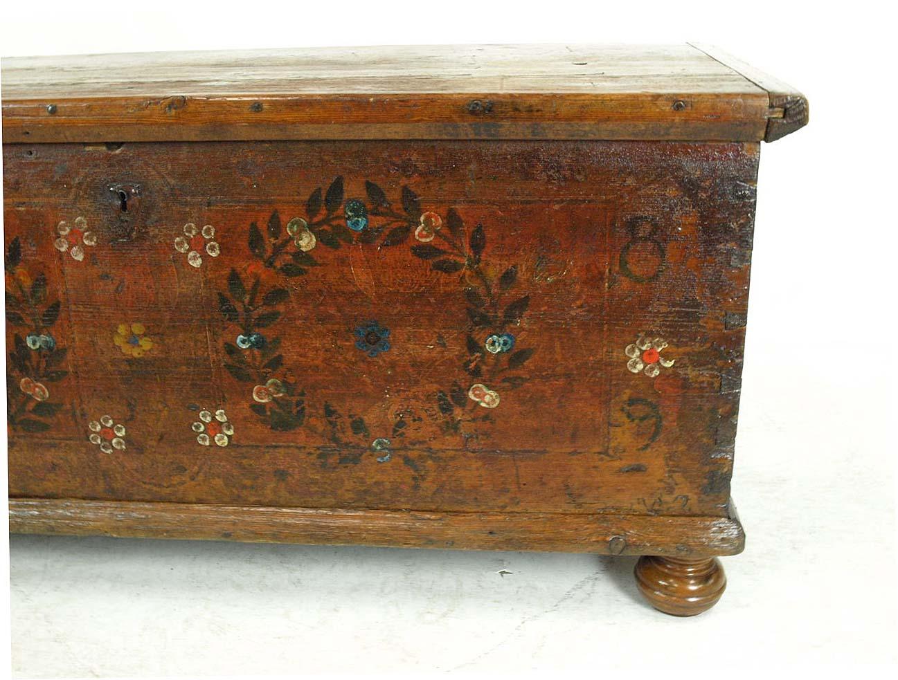 Central European Painted Blanket Chest For Sale 1