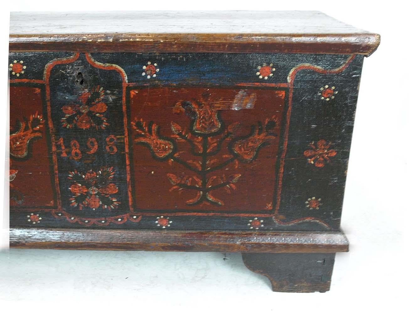 Central European Painted Blanket Chest For Sale 1