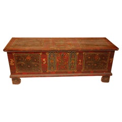 Used Central European Painted Blanket Chest