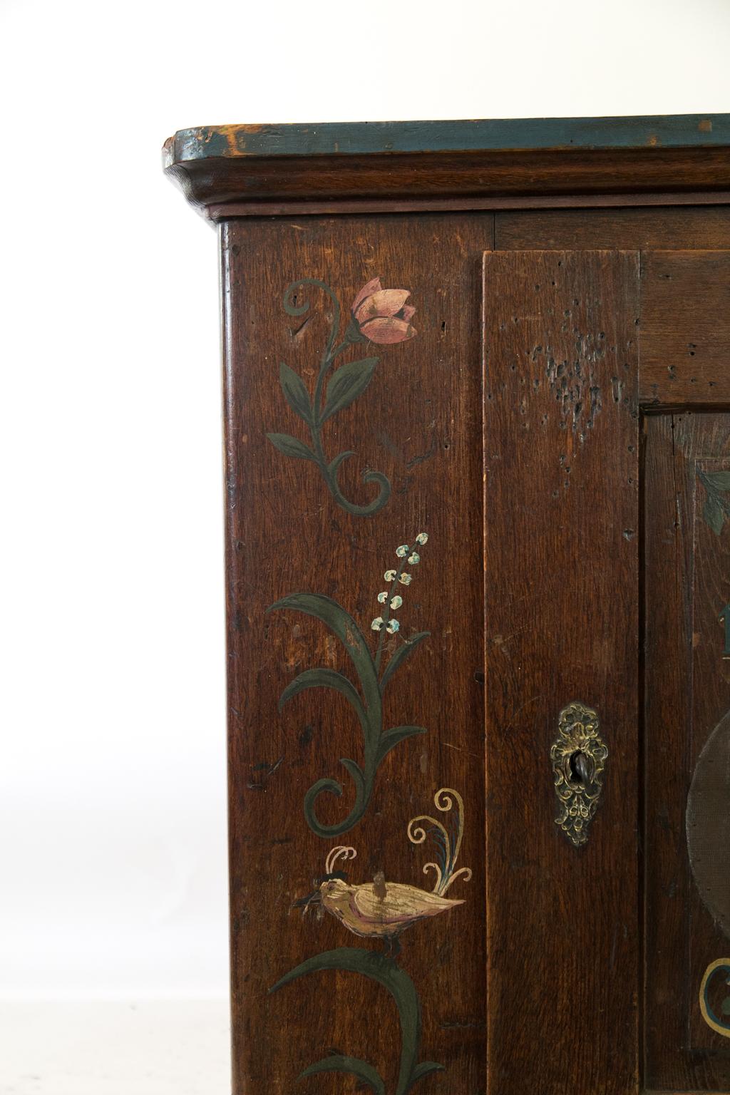 Belgian Central European Painted Cupboard For Sale