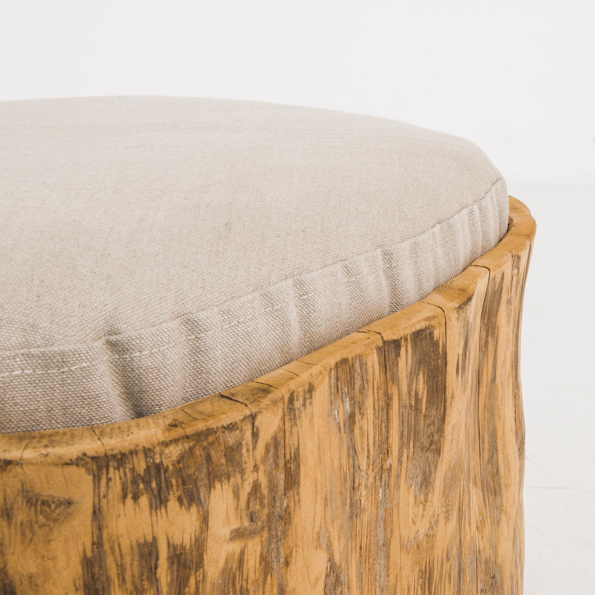 Polish Central European Tree Trunk with Upholstered Seat