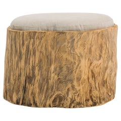 Central European Tree Trunk with Upholstered Seat