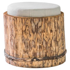 Central European Tree Trunk with Upholstered Seat