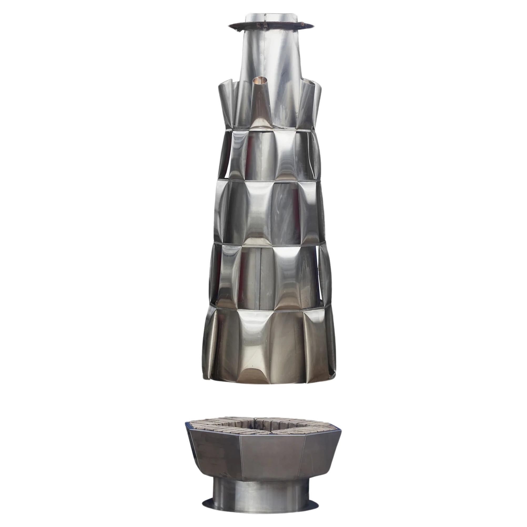 Central fireplace, unique piece by Josef Ciesla, France, circa 1970 For Sale