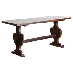 Central Italian Baroque Period Dark Walnut Refectory Table, Mid-17th Century
