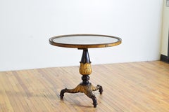 Central Italian Carved Giltwood, Ebonized, & Marble-Top Center Table