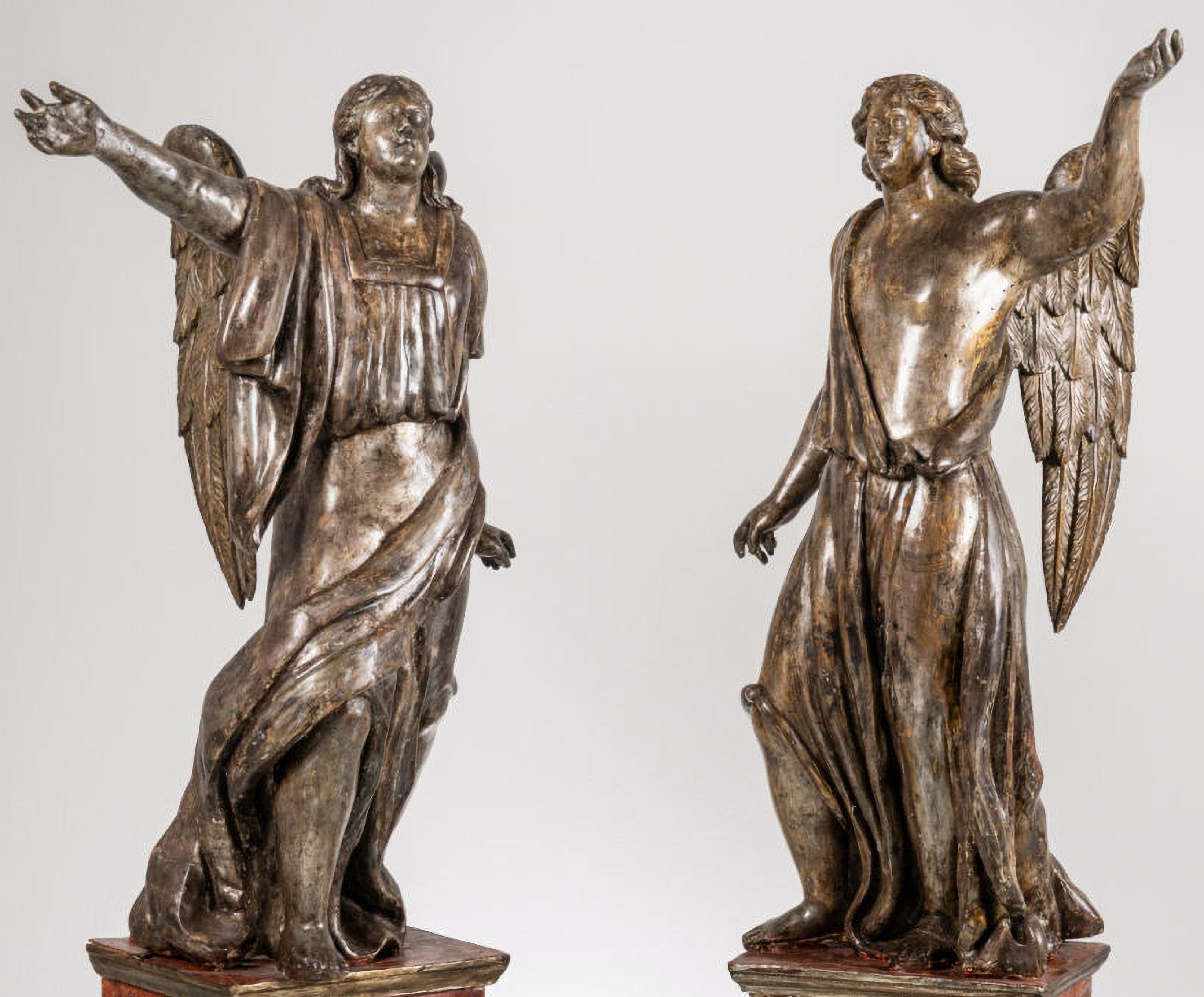 ÉCOLE CENTRALE ITALIENNE Paire de sculptures
de l'époque Louis XIV 