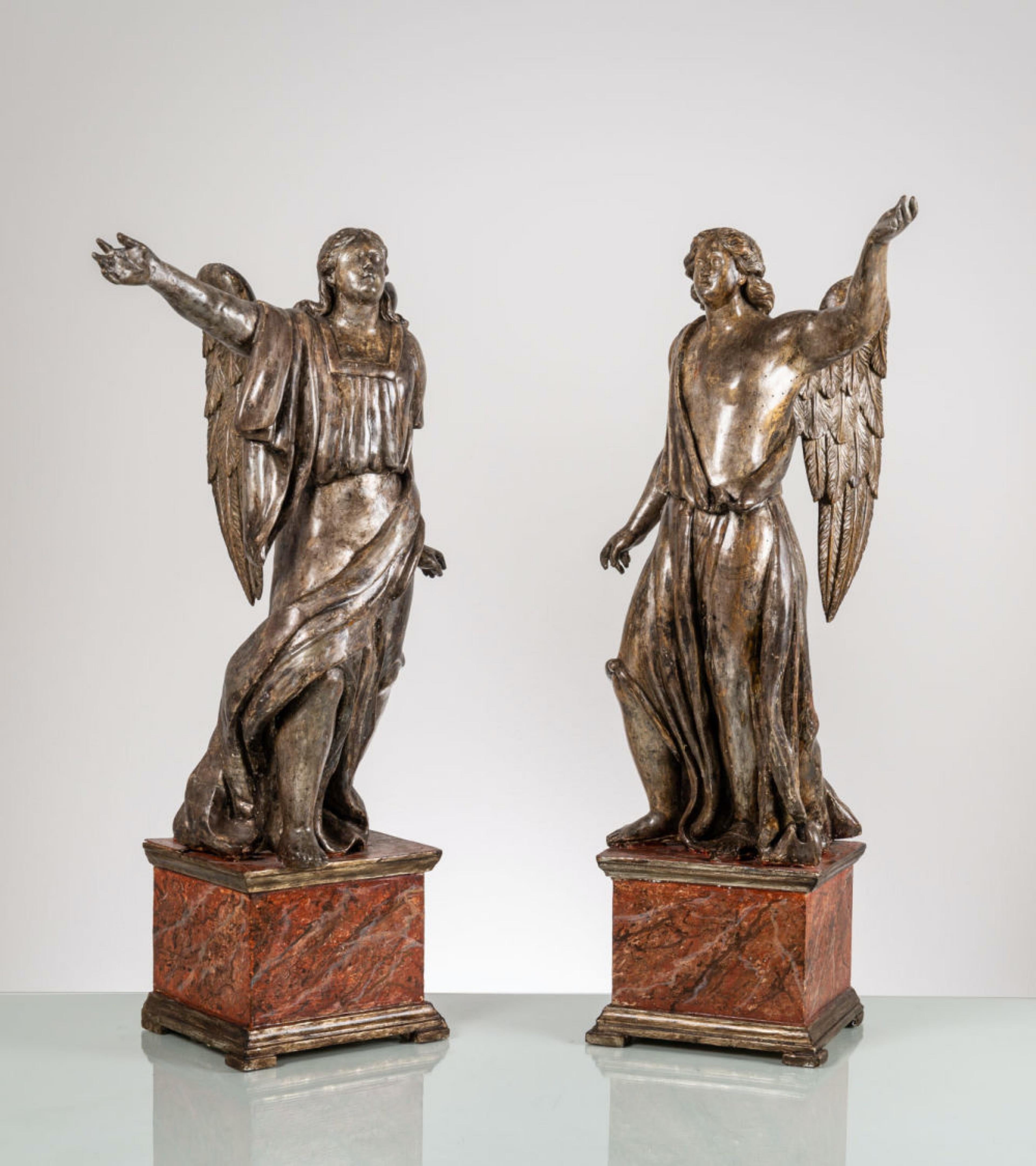 CENTRAL ITALY SCHOOL Pair of Sculptures Louis XIV  