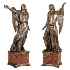 CENTRAL ITALY SCHOOL Pair of Sculptures Louis XIV  "Angels" late 17th Century