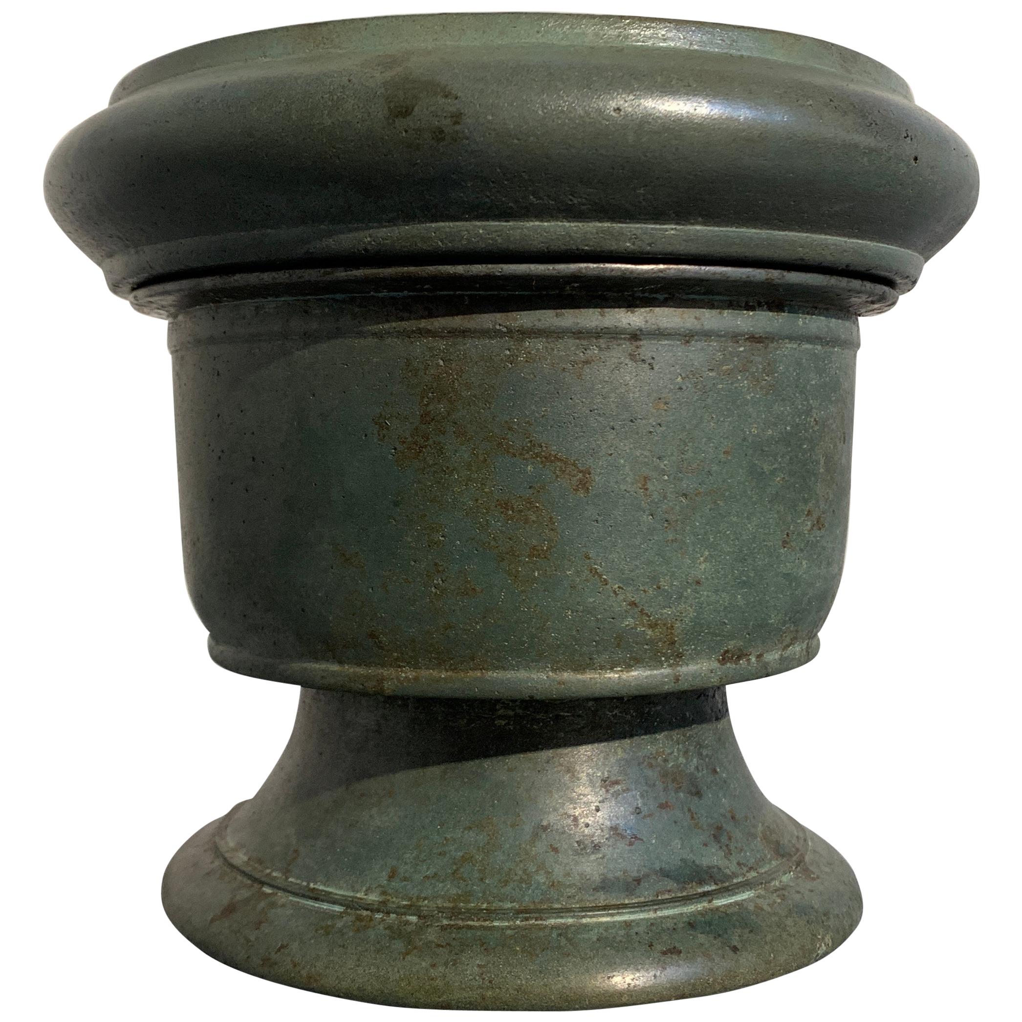 Central Javanese Bronze Footed and Lidded Offering Vessel, 8th-10th Century For Sale