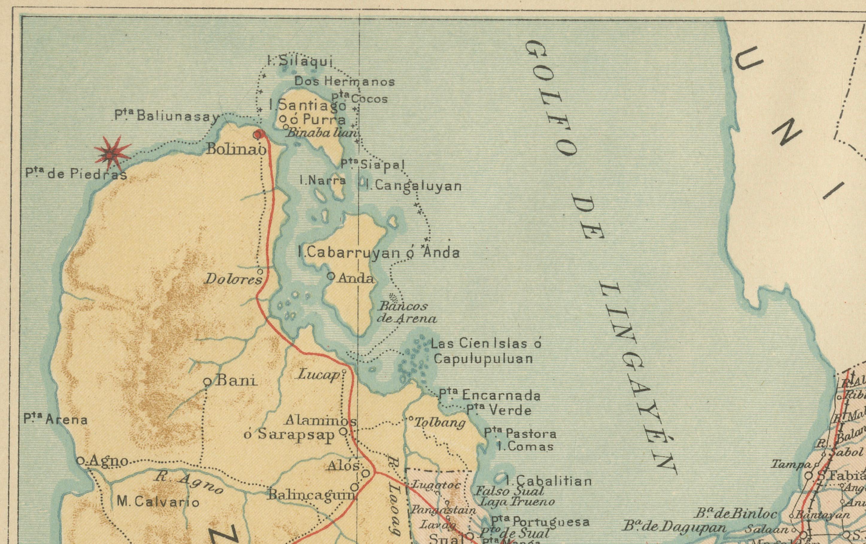 Carte topographique et hydrographique du centre de Luzon - Observatorio de Manila, 1899 en vente 4