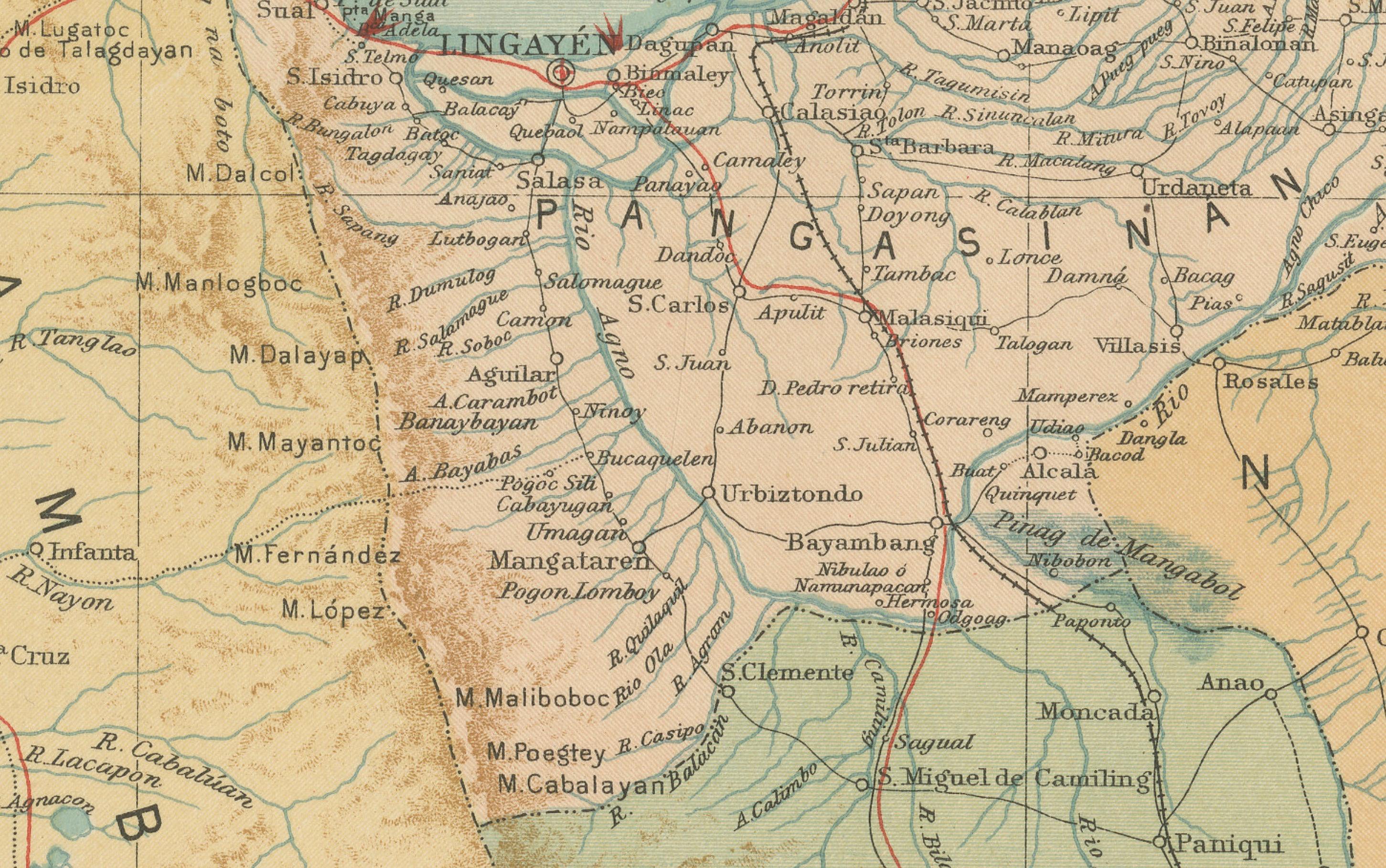 Carte topographique et hydrographique du centre de Luzon - Observatorio de Manila, 1899 en vente 2