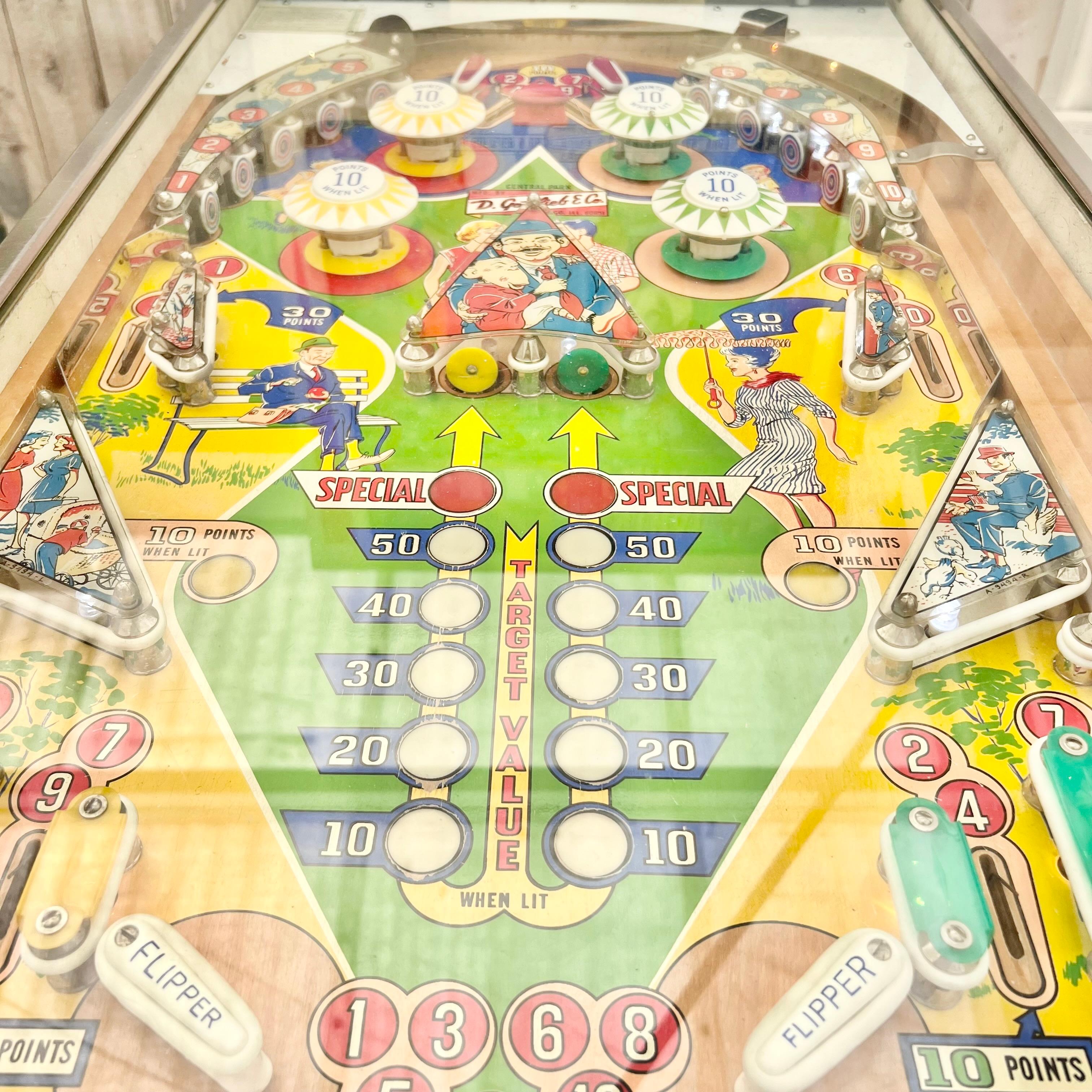 American Central Park Pinball Machine, 1966 USA For Sale