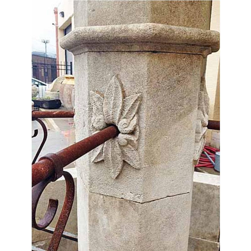 Here we have a hand carved limestone central fountain from France with an octagonal surround. There is a flower motif at the base of each of the four spouts and a round finial on top of the fountain.

Origin: France

Measurements:

Overall