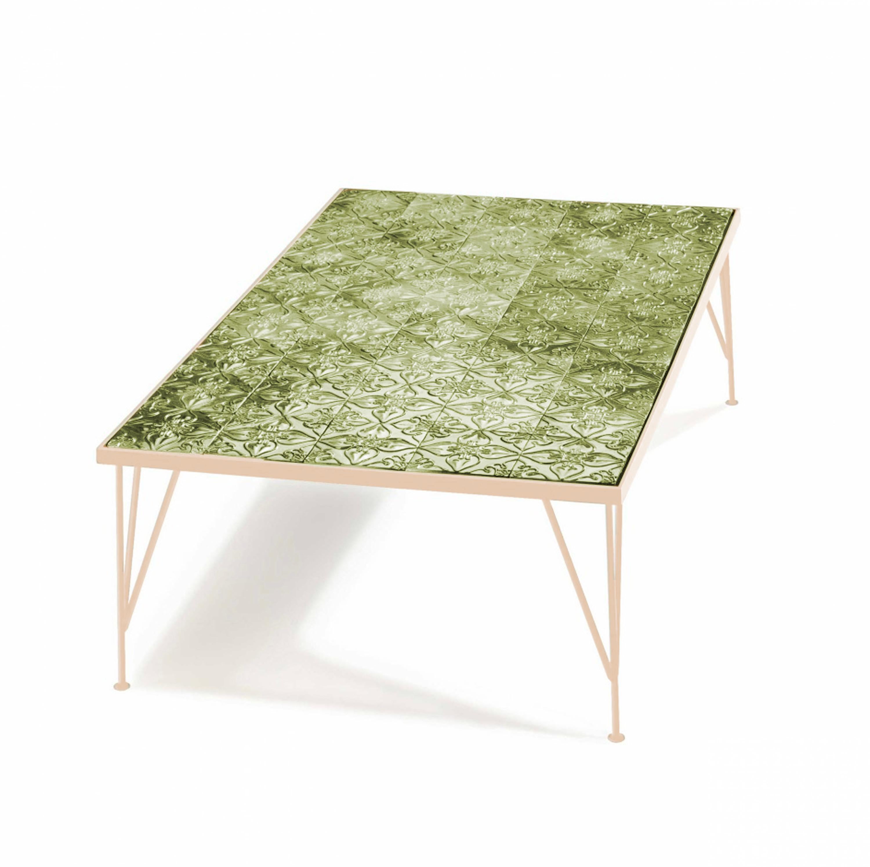 Portuguese Centre Table Caldas Outdoors, Multicolor Circles Top and Lipstick Base For Sale