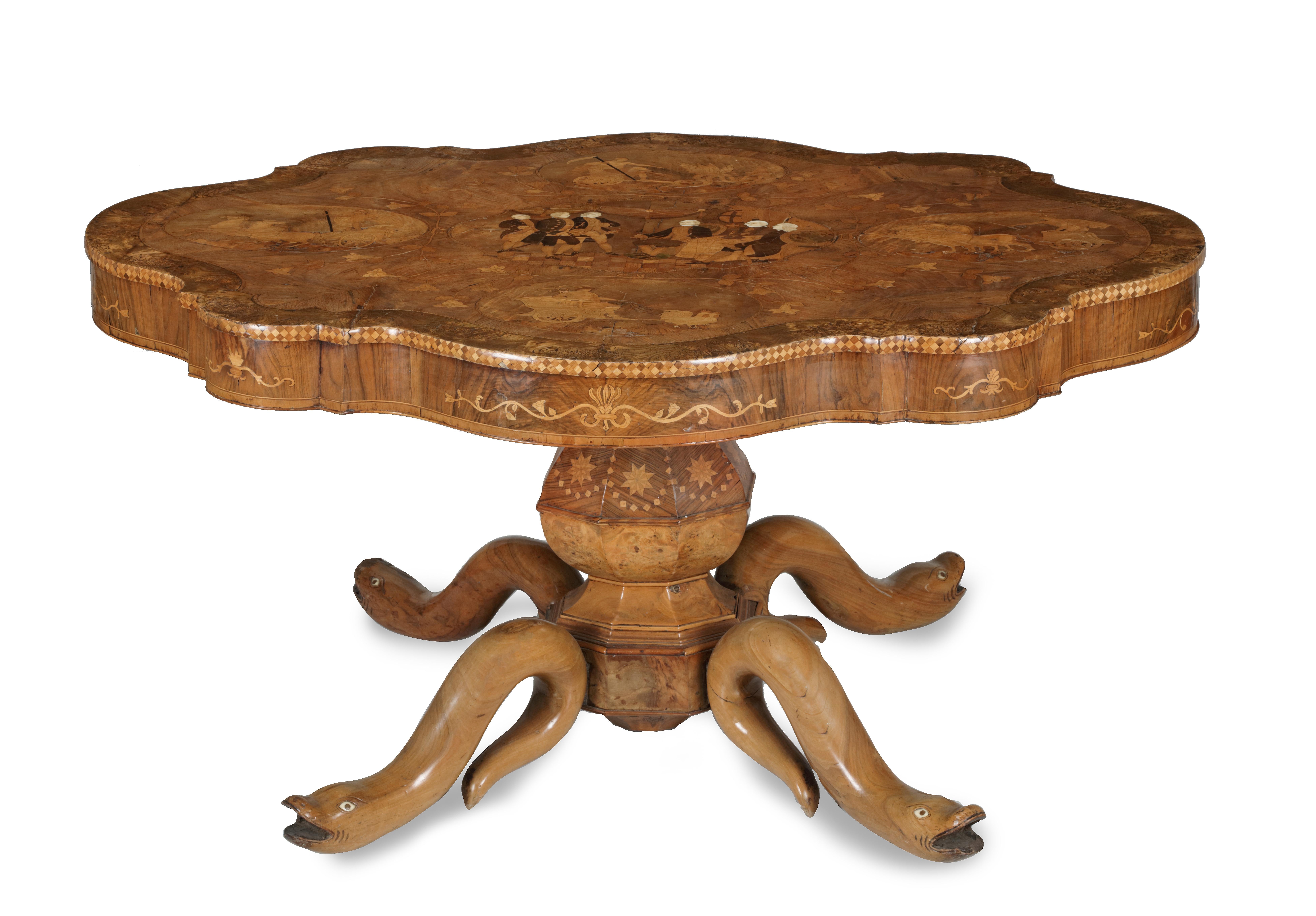A very interesting centre table commemorating the Paris Treaty between the original thirteen states of the United States of America and Great Britain ending the American Revolution or War of Independence in 1783

France, or the United States of