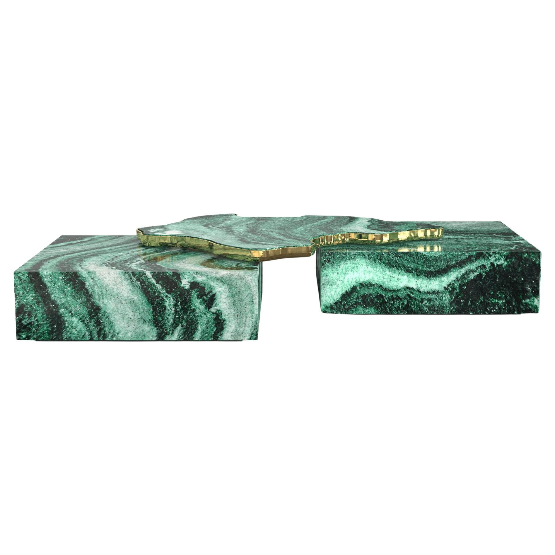 Centre Table in Green Marble For Sale