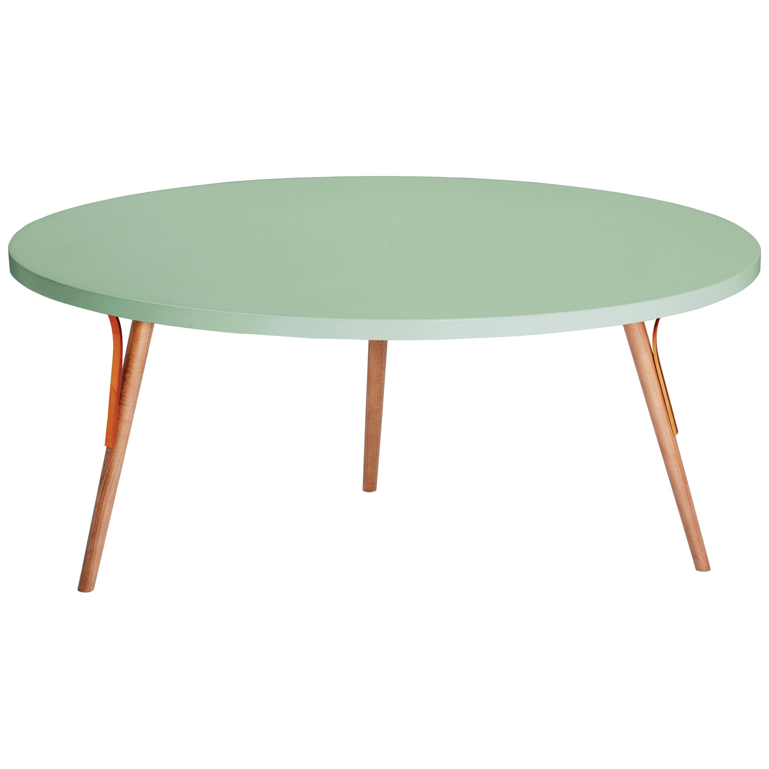 Centre Table Way in Wood and Copper For Sale