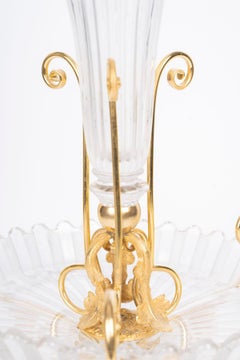 Centrepiece by Maison Baccarat in Crystal and Gilded Bronze, Napoleon III Style.