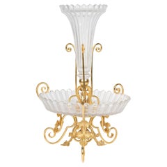 Centrepiece by Maison Baccarat in Crystal and Gilded Bronze, Napoleon III Style.