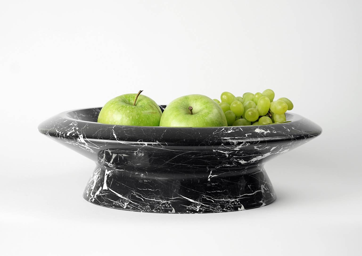 Italian New Modern Centrepiece in Black Antique Marble, Creator Ivan Colominas, STOCK For Sale