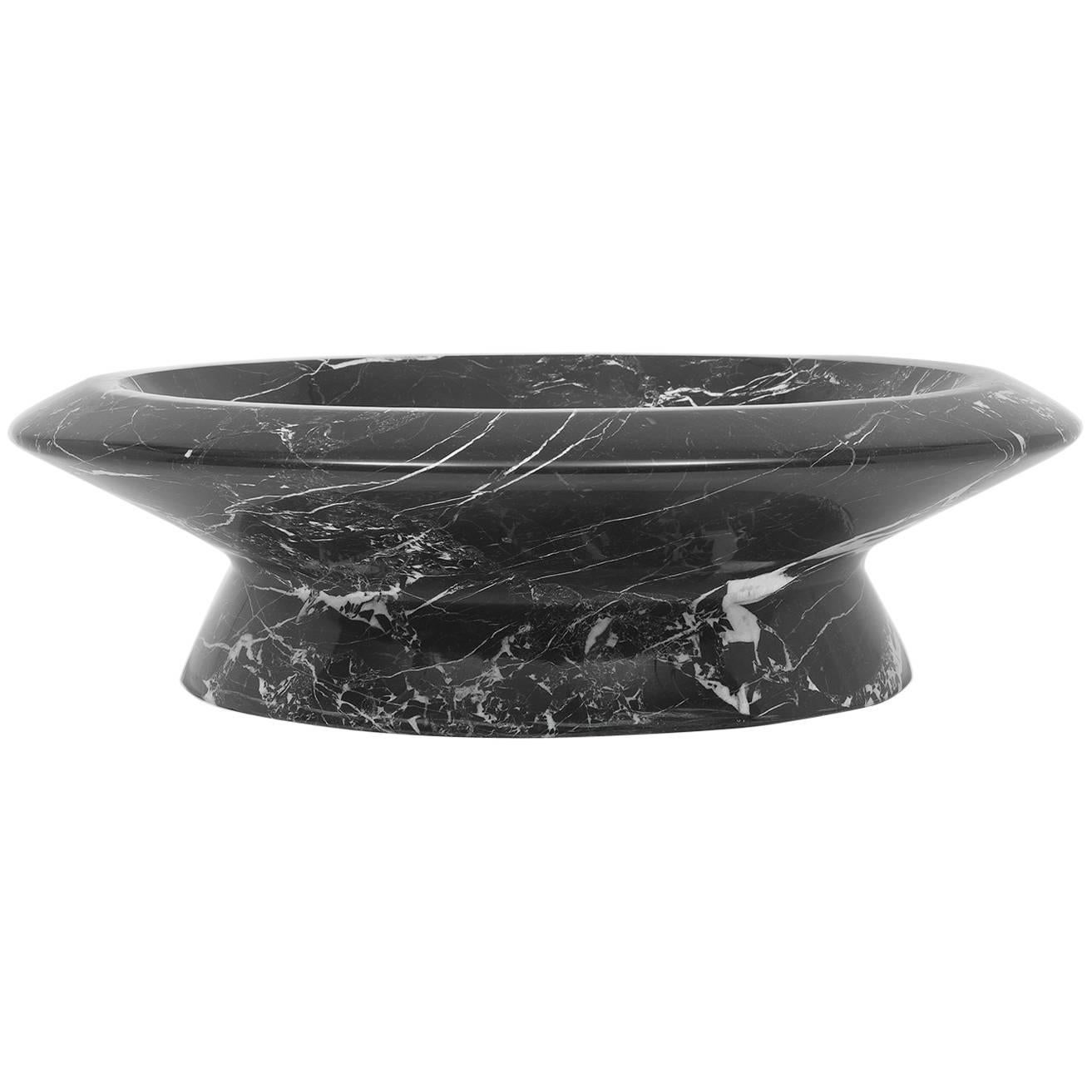 New Modern Centrepiece in Black Antique Marble, Creator Ivan Colominas, STOCK