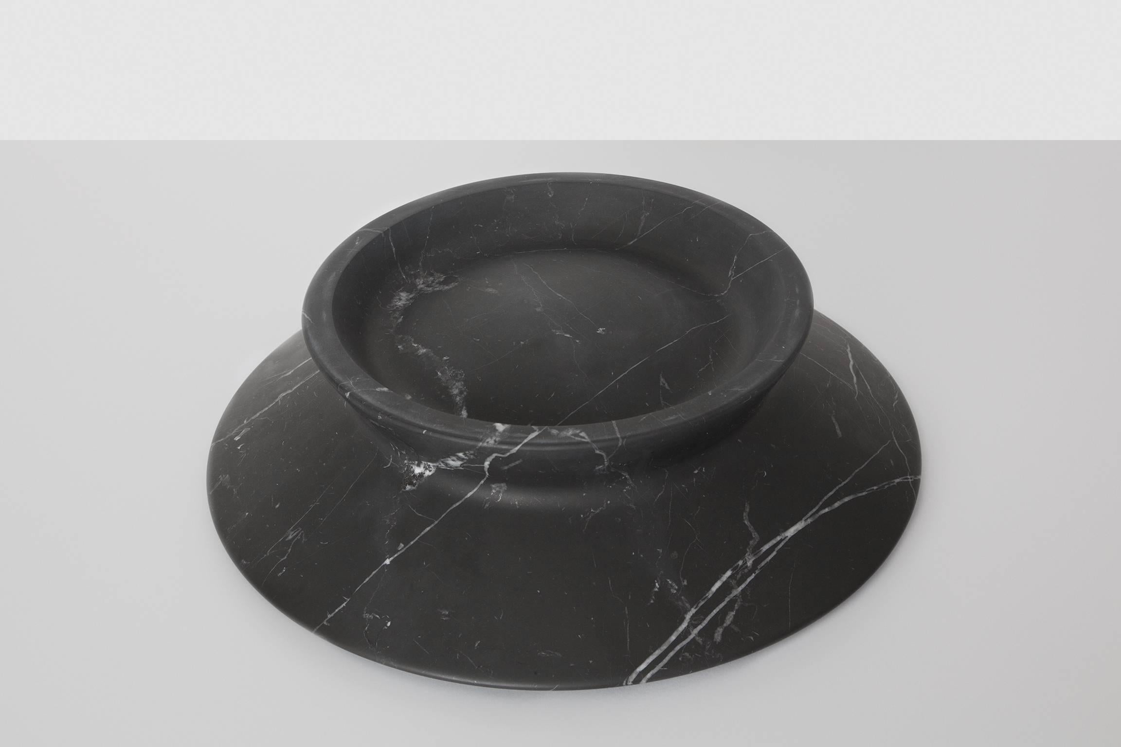 New Modern Centrepiece in Black Marquina Marble creator Ivan Colominas STOCK For Sale 2