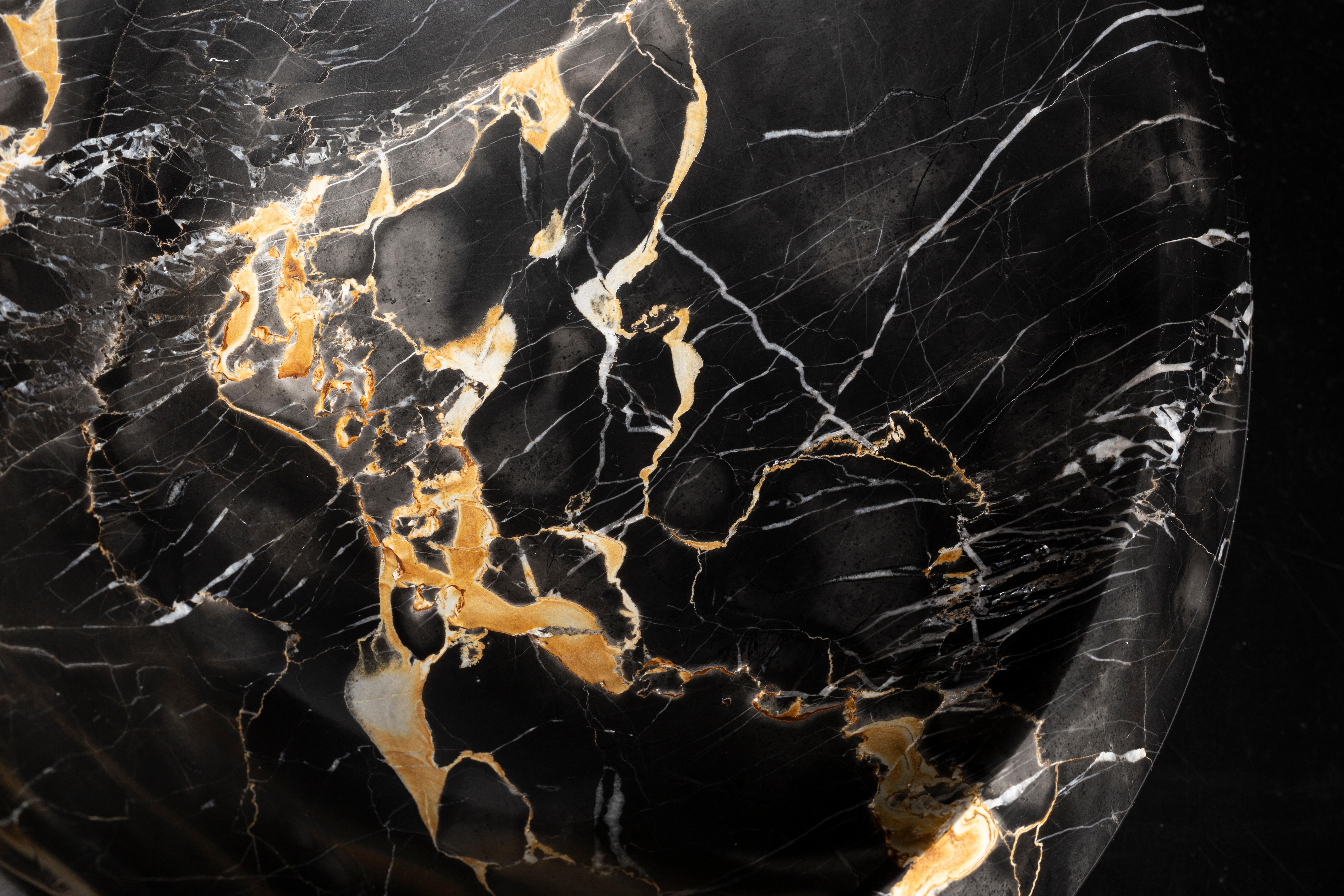 Modern Centrepiece in Black Portoro Marble by Ivan Colominas, Italy in Stock