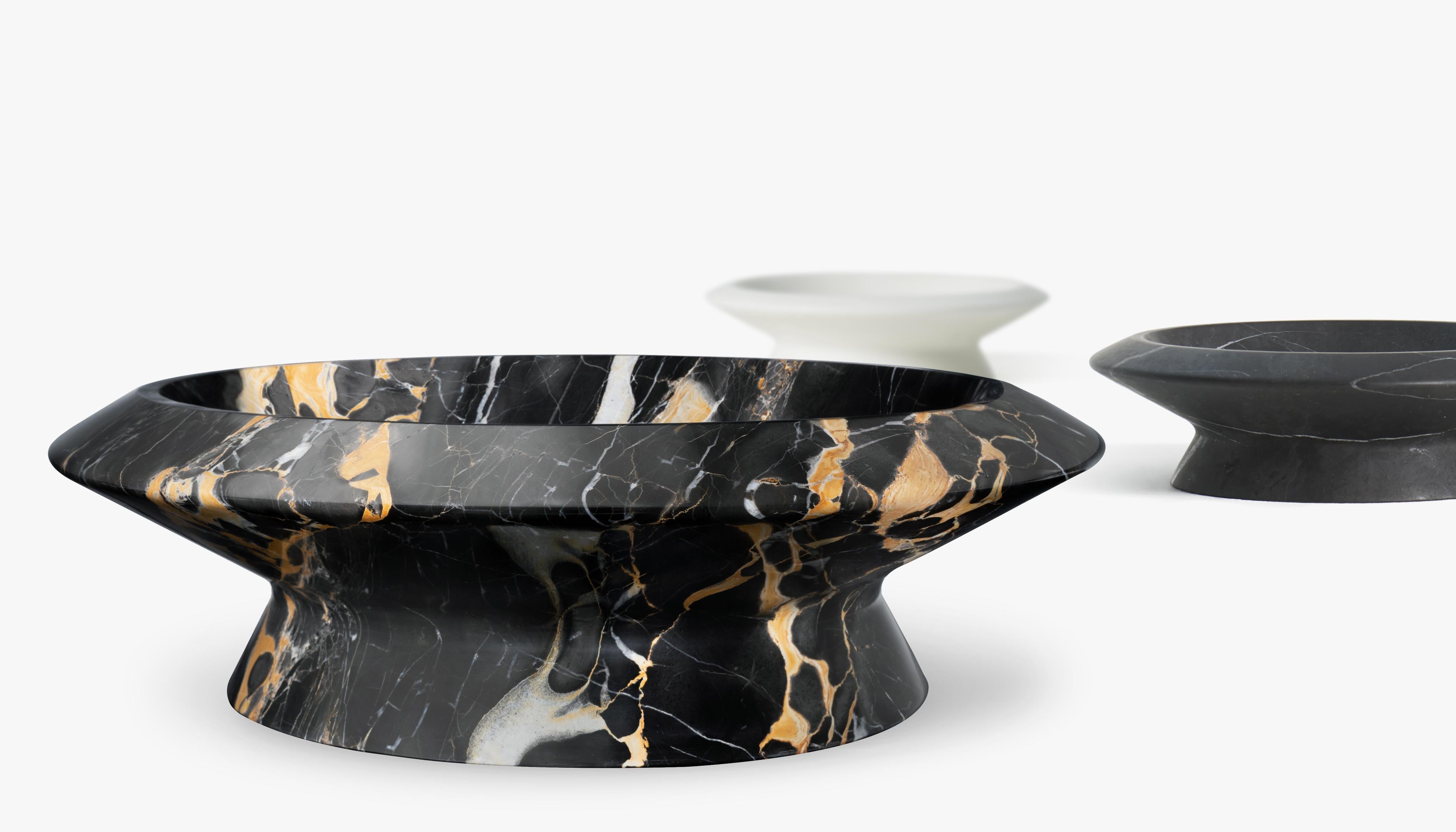 Centrepiece in Black Portoro Marble by Ivan Colominas, Italy in Stock 3