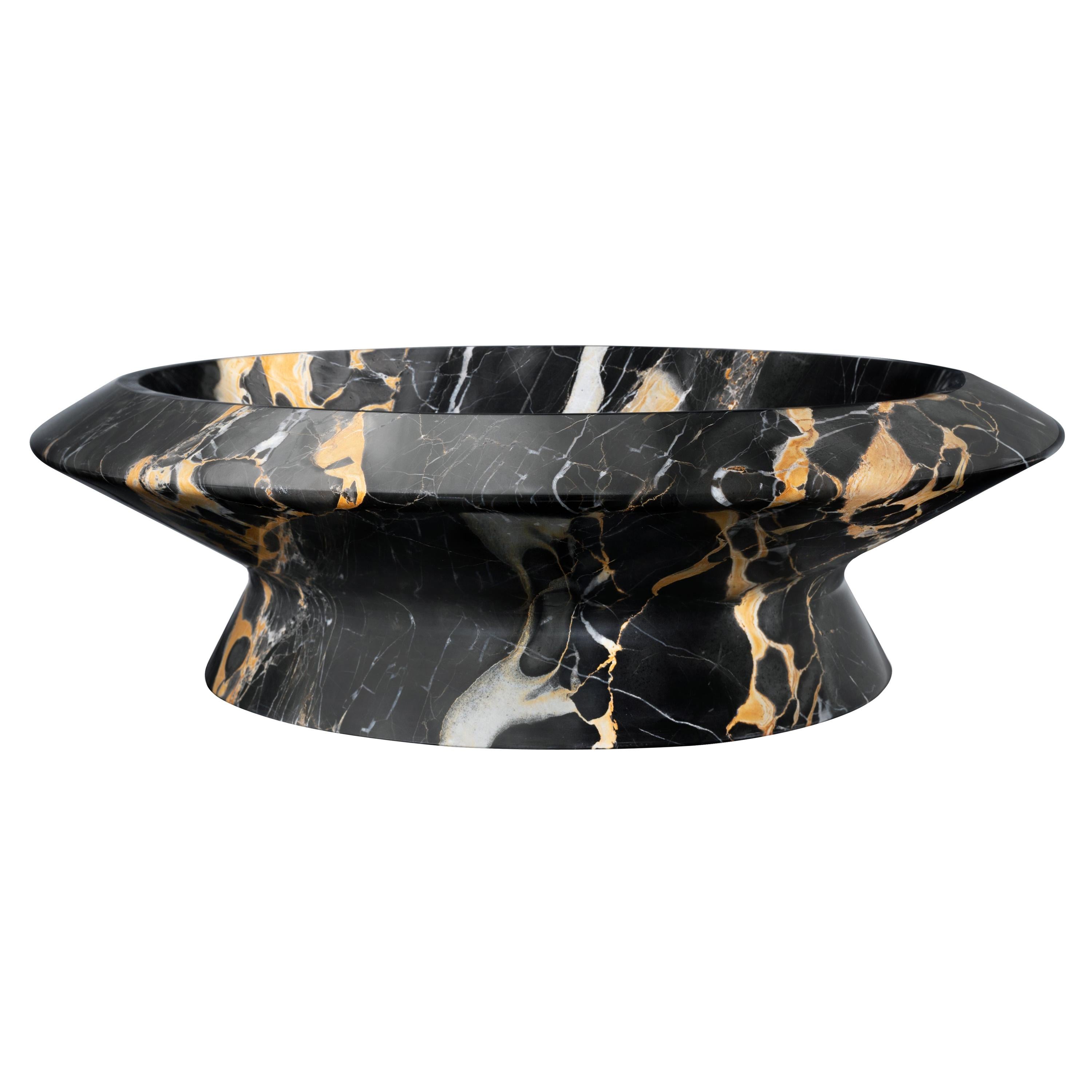 Centrepiece in Black Portoro Marble by Ivan Colominas, Italy in Stock