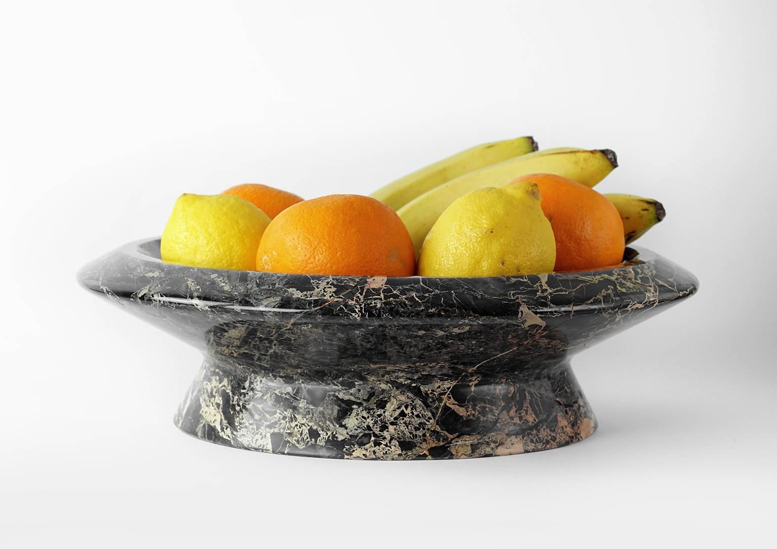 Italian New Modern Centrepiece in Black Portoro Marble Creator Ivan Colominas STOCK For Sale