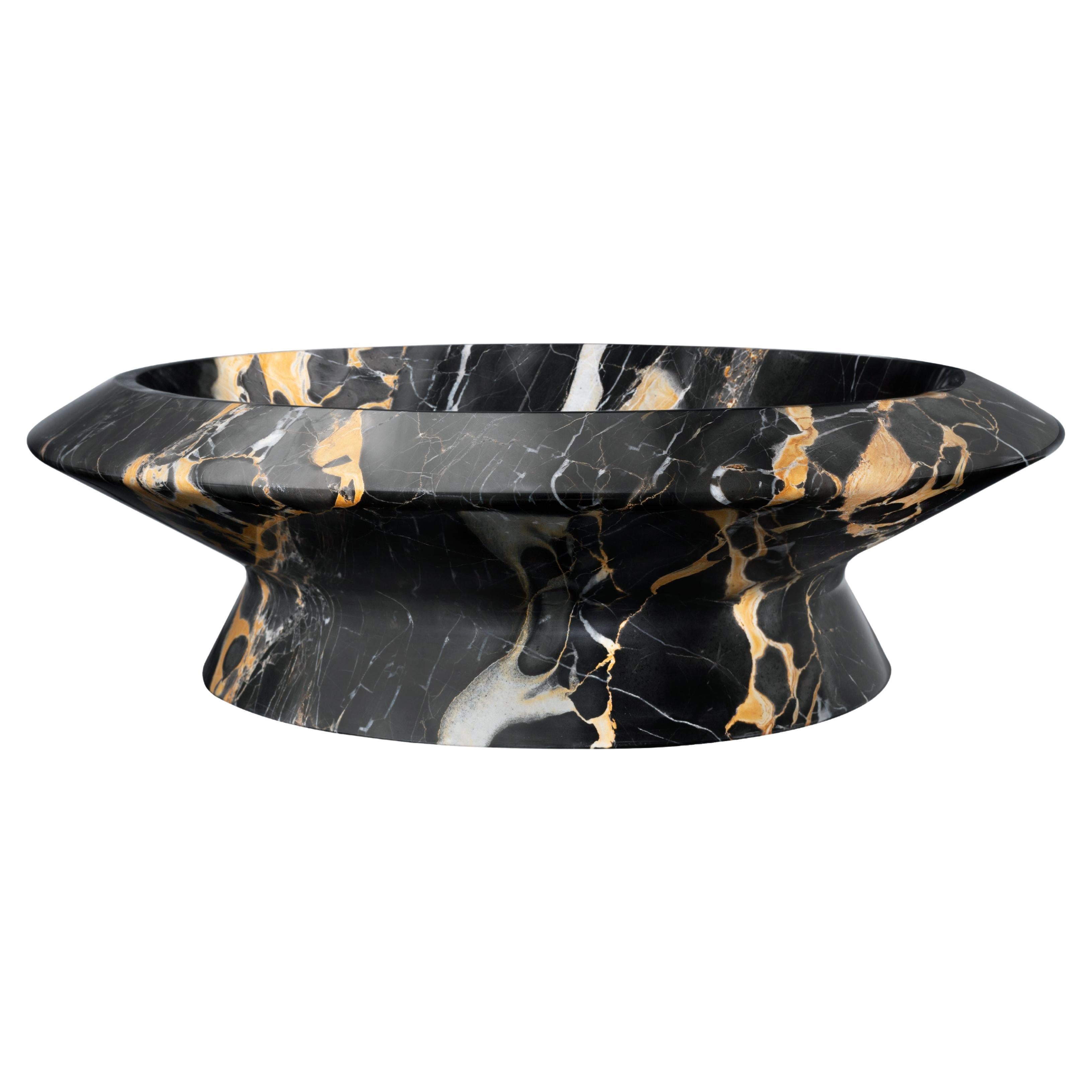 New Modern Centrepiece in Black Portoro Marble Creator Ivan Colominas STOCK