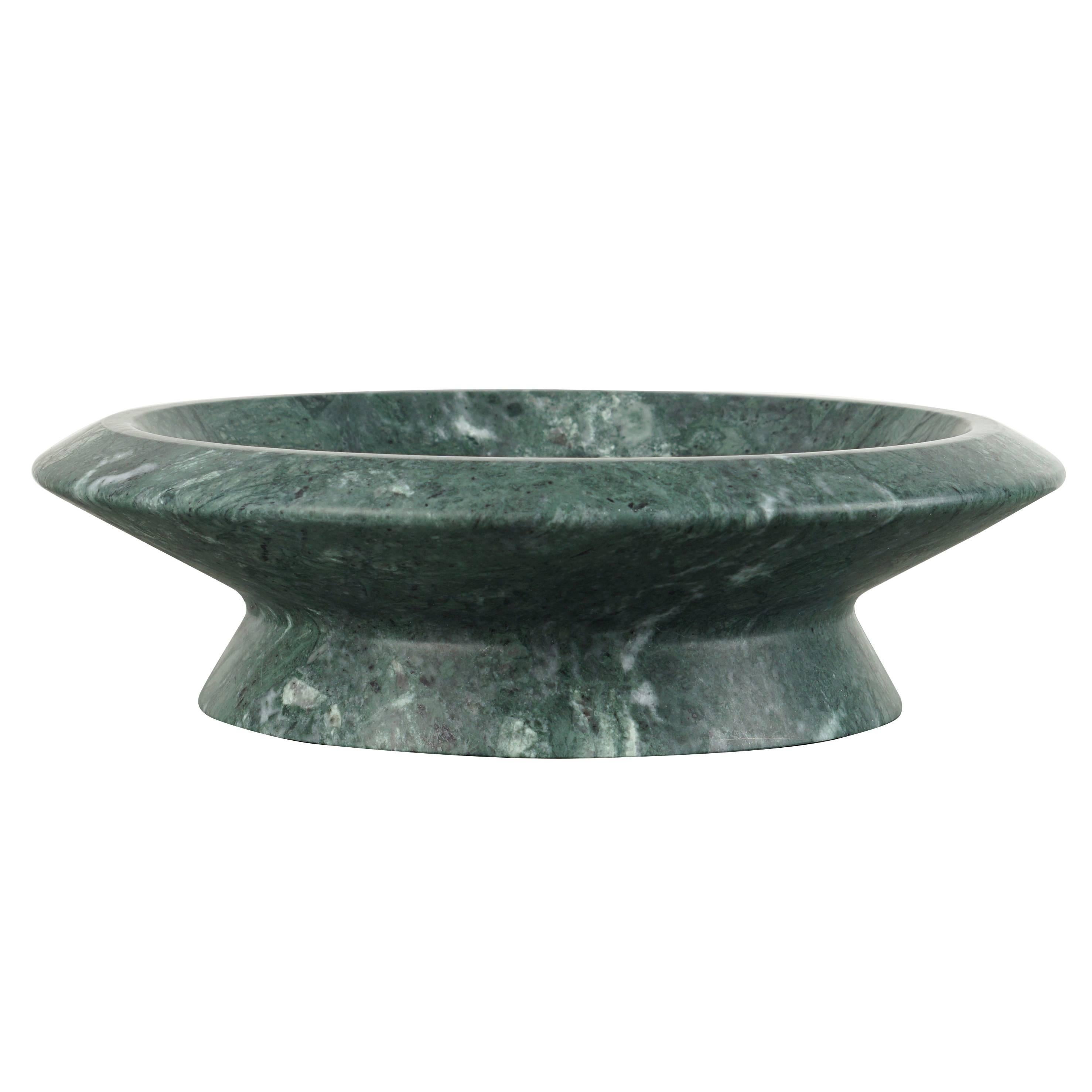 New Modern Centrepiece in Green Guatemala Marble, creator Ivan Colominas For Sale