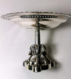 Centrepiece in Silver Plated, Fretworked and Engraved James Dixon, 1850