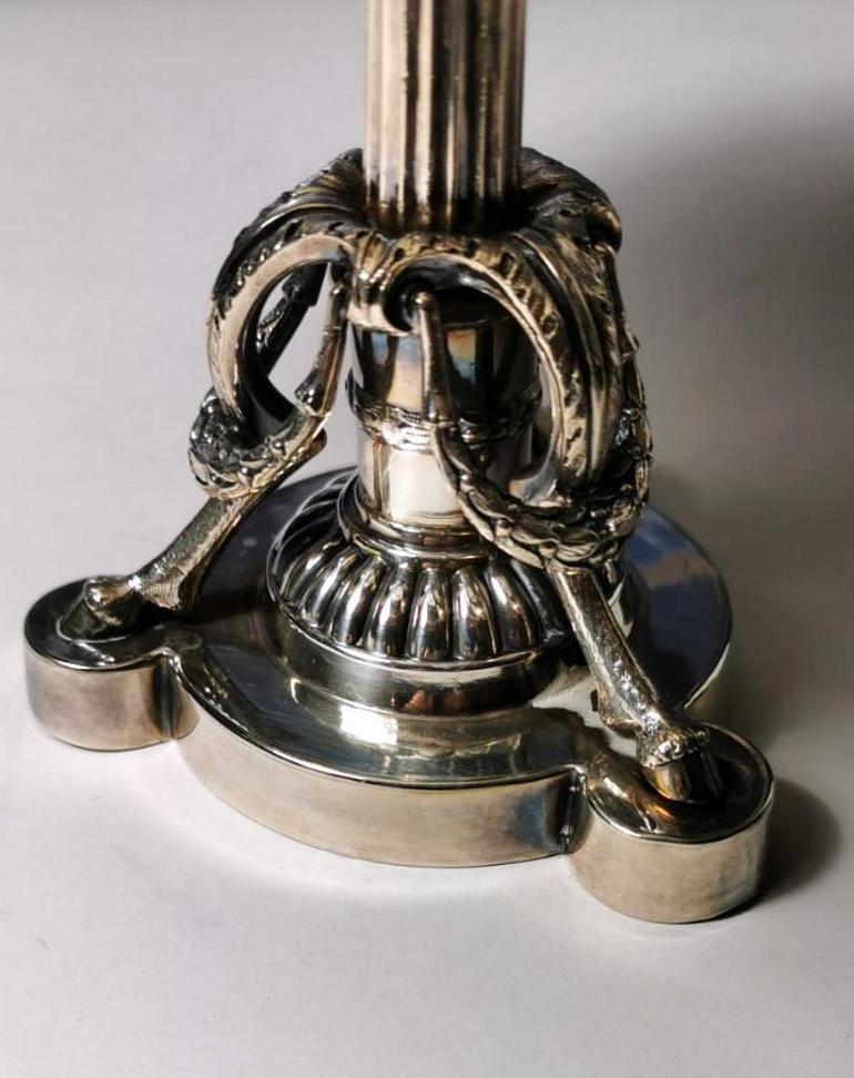 19th Century Centrepiece in Silver Plated, Fretworked and Engraved James Dixon, 1850