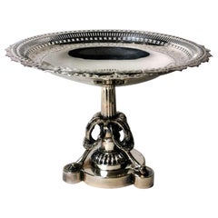 Antique Centrepiece in Silver Plated, Fretworked and Engraved James Dixon, 1850