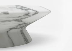 New Modern Centrepiece in White Arabescato Marble, creator Ivan Colominas
