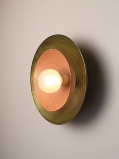 Centric Wall Sconce in Solid Brass & Blush Enamel Mesh Blueprint Lighting, 2019