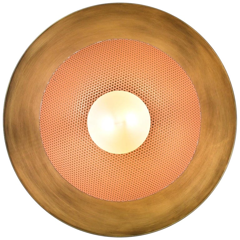 Centric Wall Sconce in Solid Brass and Blush Enamel Mesh Blueprint ...